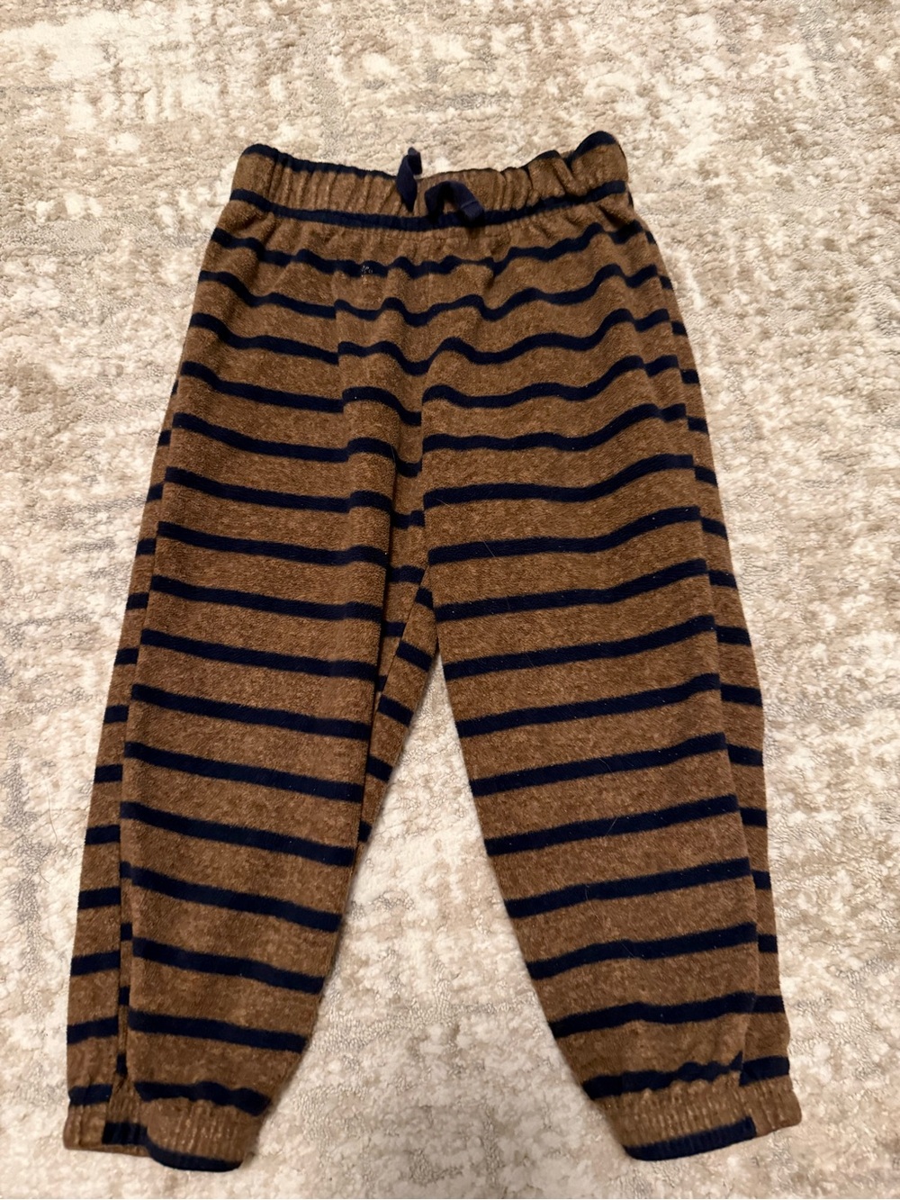 child of mine Brown and Navy Striped Knit Cozy Fleece Pants size 24M